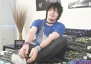 pierced and tattooed homosexual emo jerking off